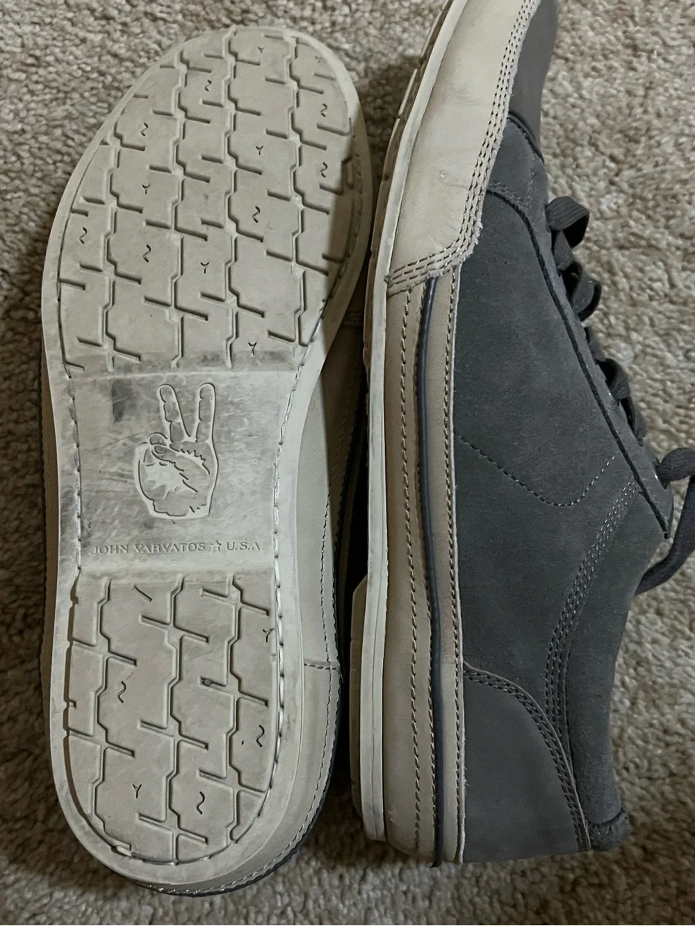John Varvatos Gray Suede & Leather Lace-Up Dress Sneakers Men’s Size 8 M